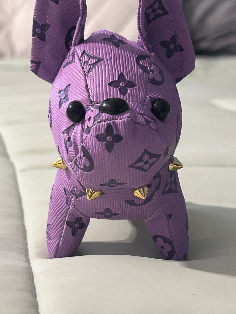 & Other Stories Purple Monogram Studded Dog Key Holder